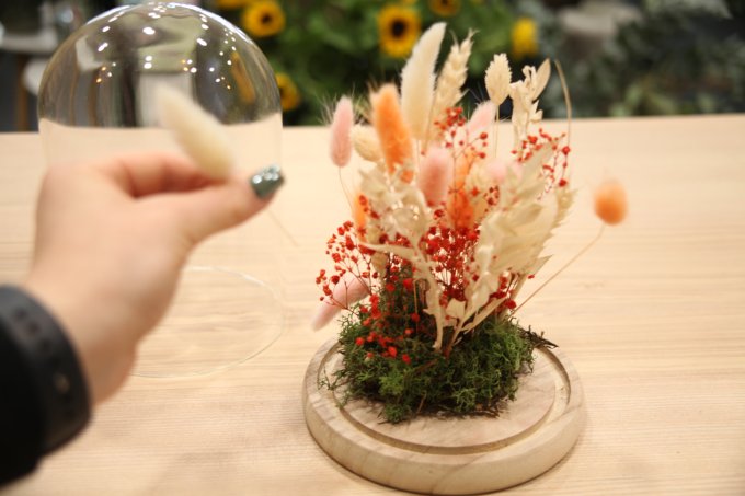 L'atelier : Cloche en fleurs séchées françaises